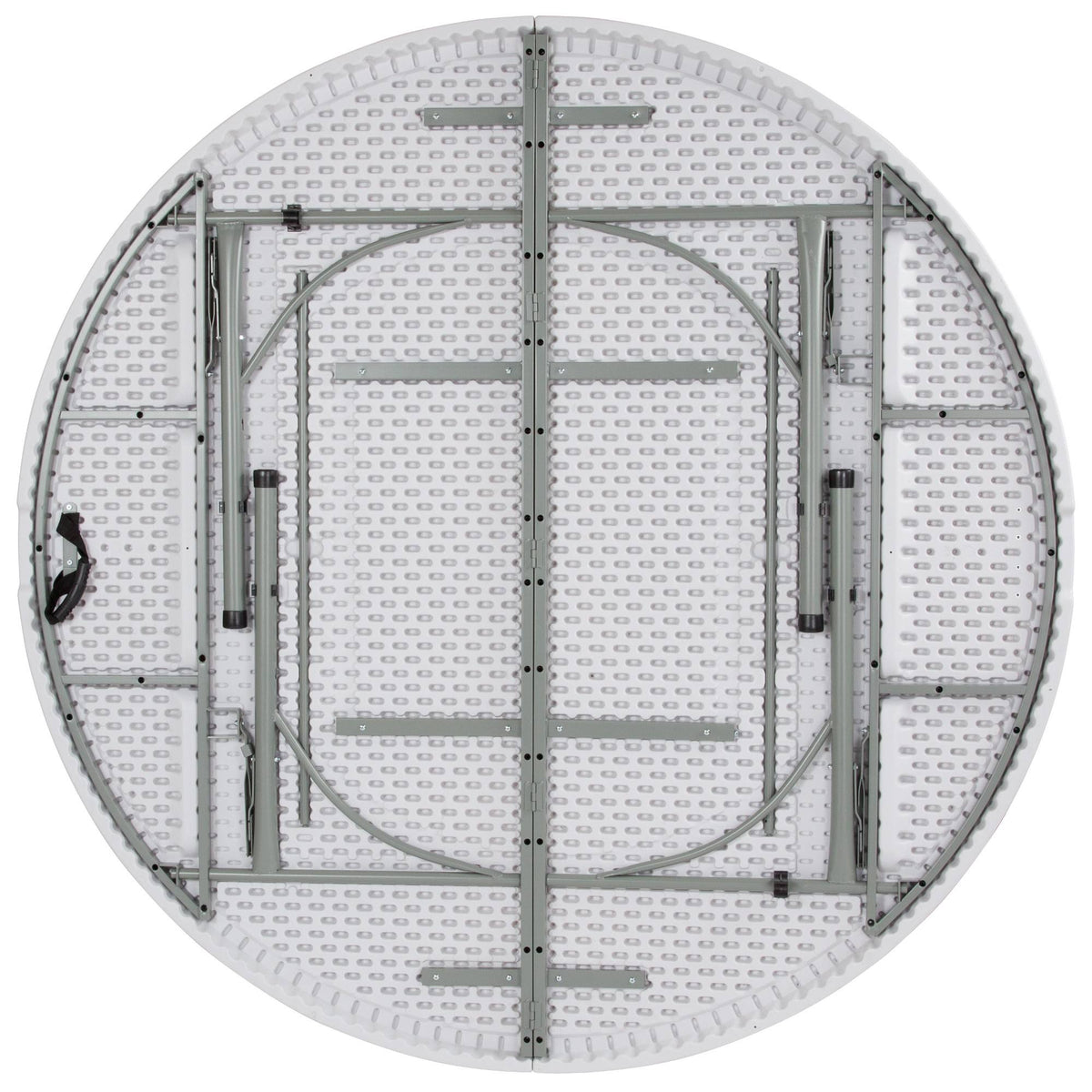 6-Foot Round Bi-Fold Granite White Plastic Folding Table X816406