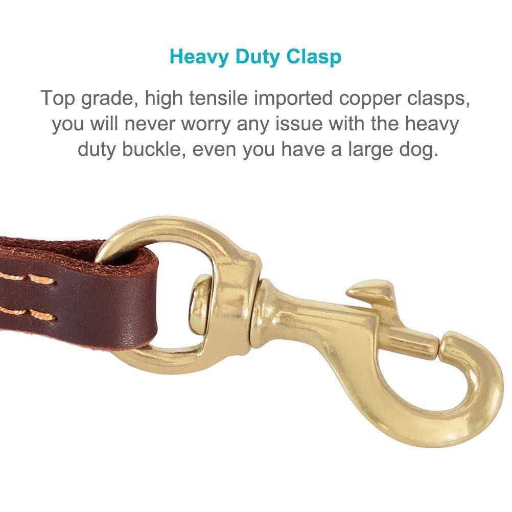 Leather Dog Leash 6 Foot Braided Heavy Duty X86655