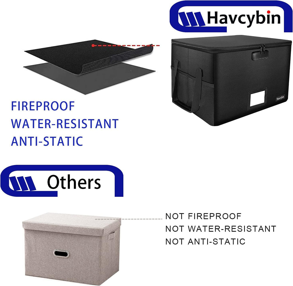 Fireproof File Storage Organizer Box with Lock, Pack of 2 J4742