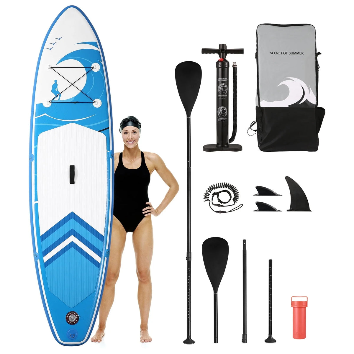 10' Green Inflatable Paddle Board with Carry Bag Y402403