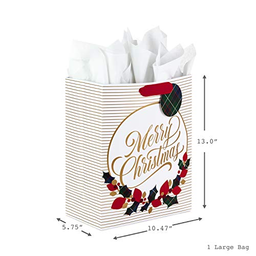 Christmas Gift Bag Assortment, 8 Bags Red and Green M898
