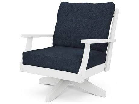 Mahogany Spiced Burlap Deep Seating Swivel Chair D908