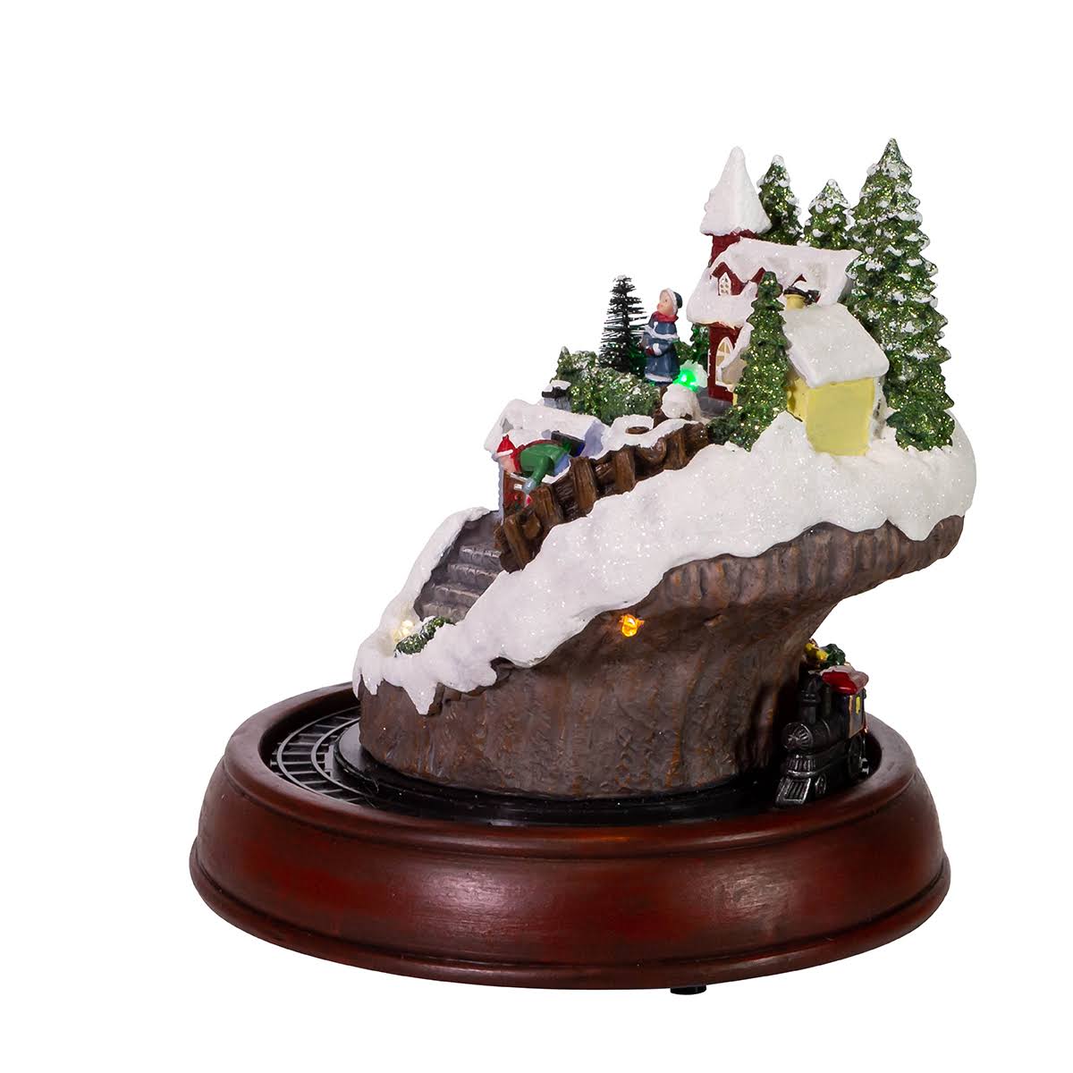 7.5x22 Battery-Operated LED Musical Village and Train Table Piece J348502