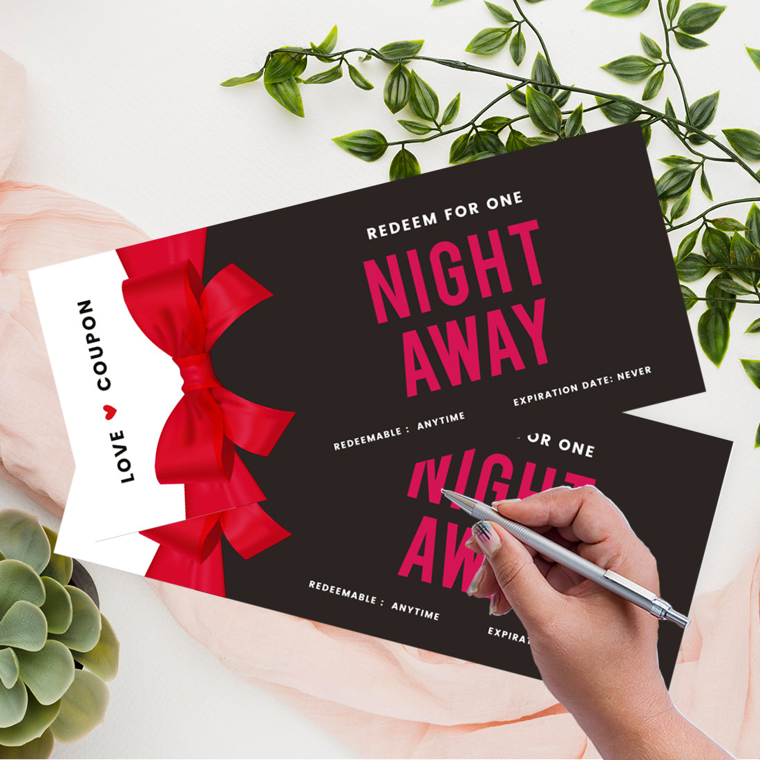 16-Pk Red Bow Coupons U6189