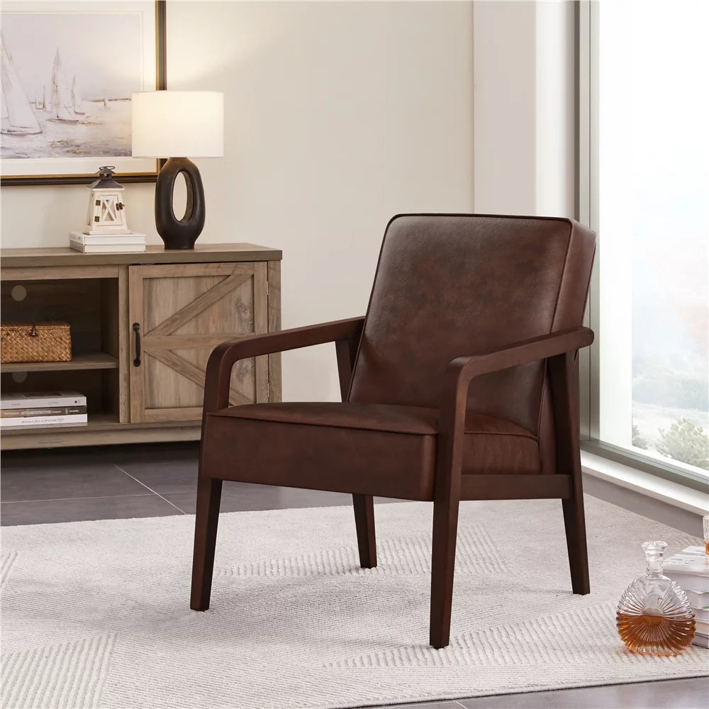 Dark Brown Upholstered Accent Chair Z319