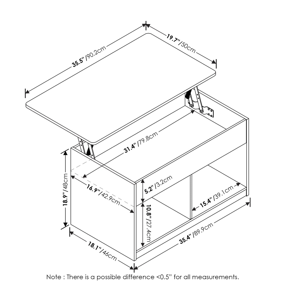Lift Top Coffee Table L898366