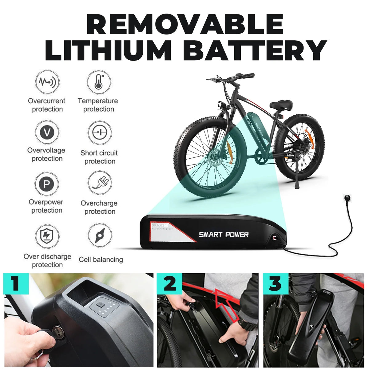 500W 26 x 4.0 Fat Tire Electric Bike O8795