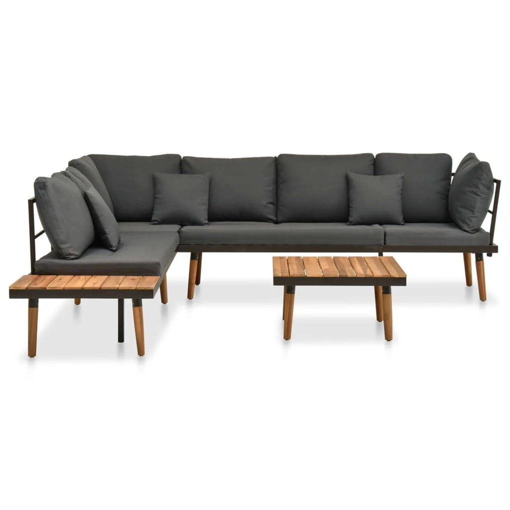 4 Piece Acacia Wood Patio Lounge Set with Cushions A3522