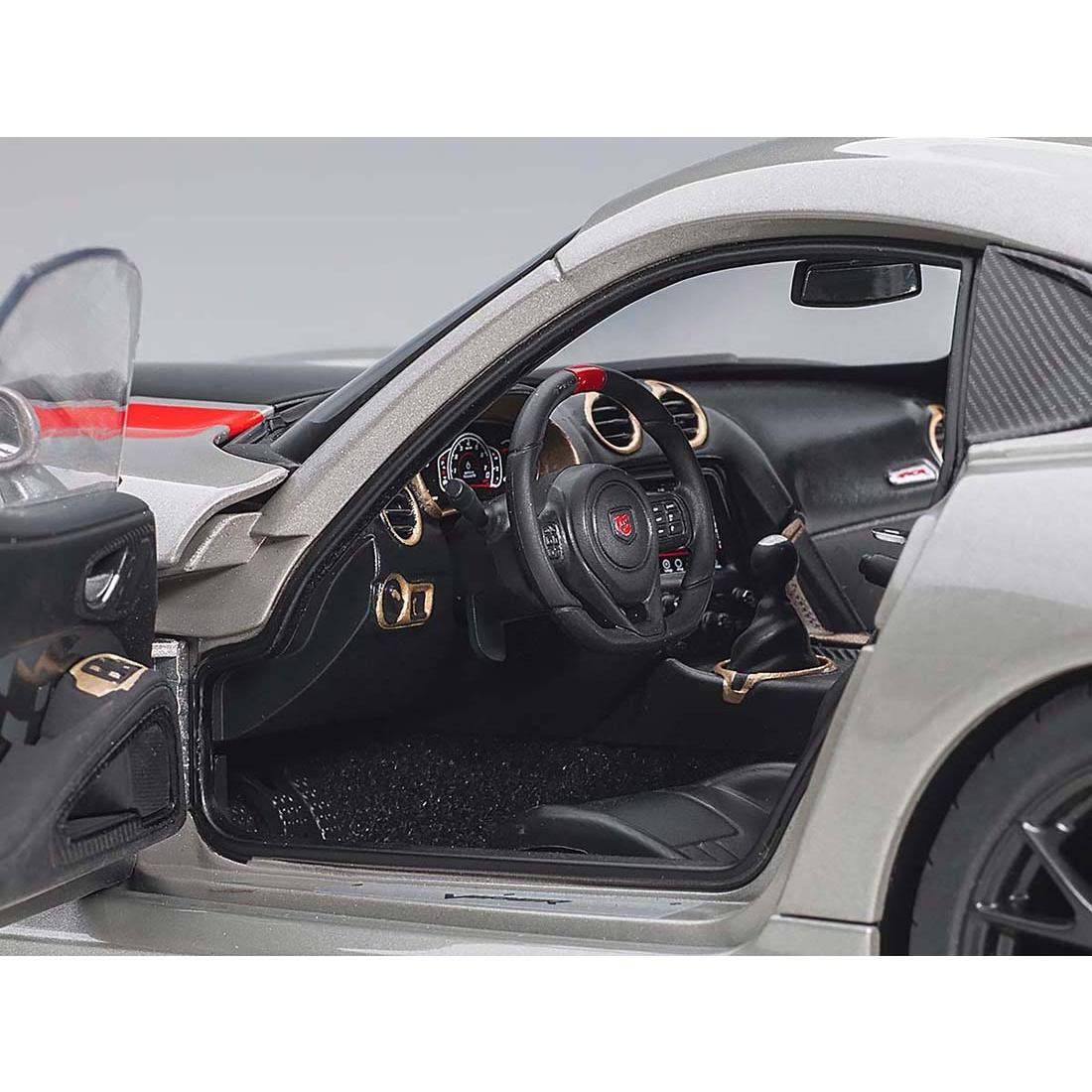 Metallic Silver Black Stripe Diecast Car P2645