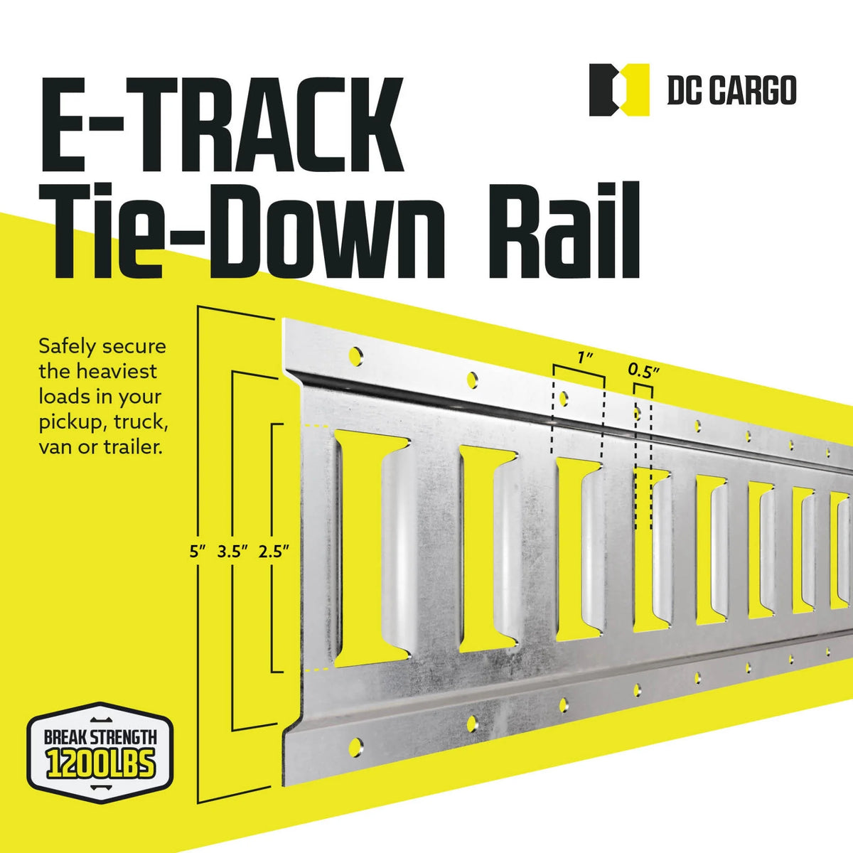 Galvanized Steel E Track Tie-Down Rail, Pack of 10 G88570