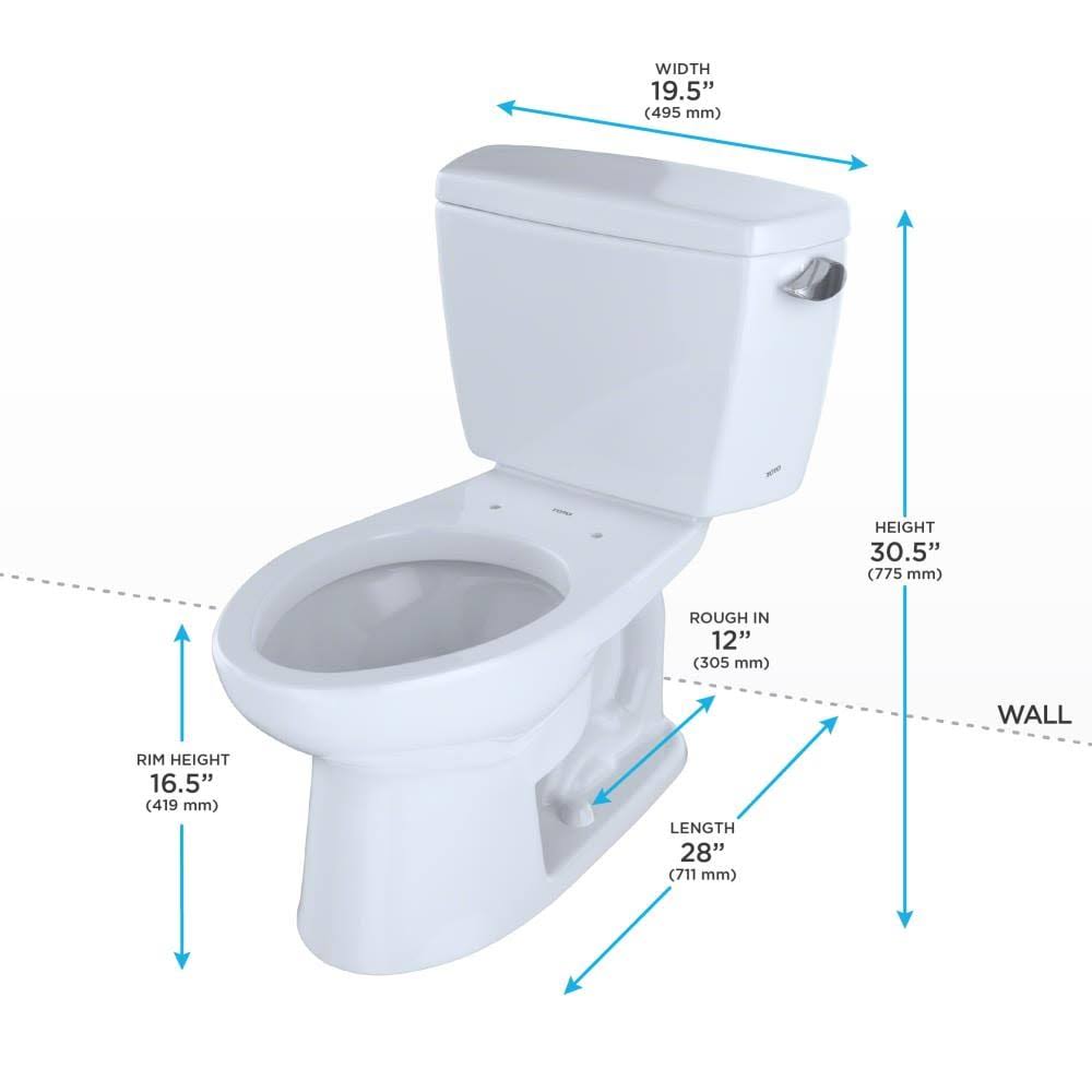 Cotton White Elongated Two-Piece Toilet with Right-Hand Trip Lever A48178