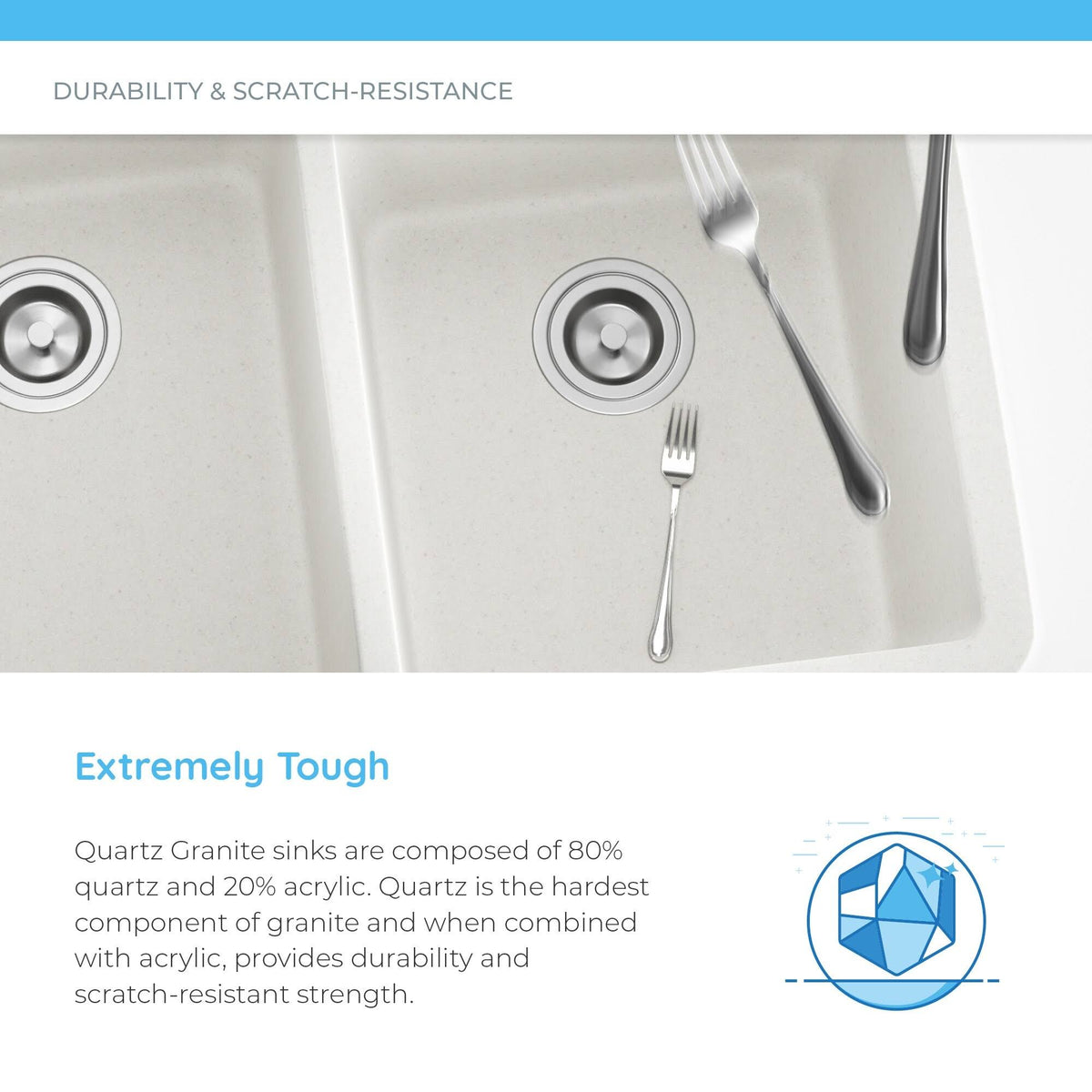 Quartz Granite Double Basin Undermount Kitchen Sink Y334