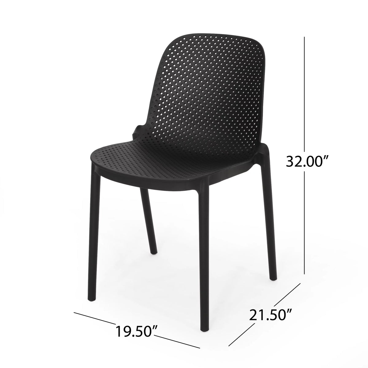 White Plastic Patio Dining Chair Set of 2 W54923