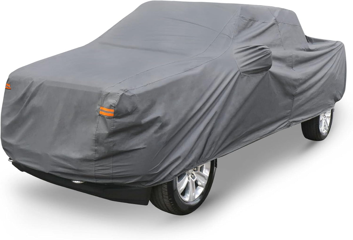 Gray PEVA Pickup Truck Car Cover with Driver Door Zipper F762269