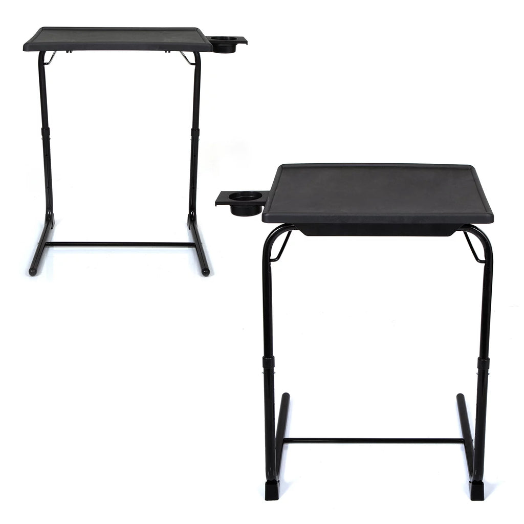 Set of 2 Portable Computer Table Black F912