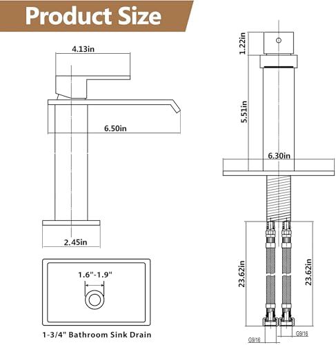 Tall Matte Black Vessel Sink Faucet F1580