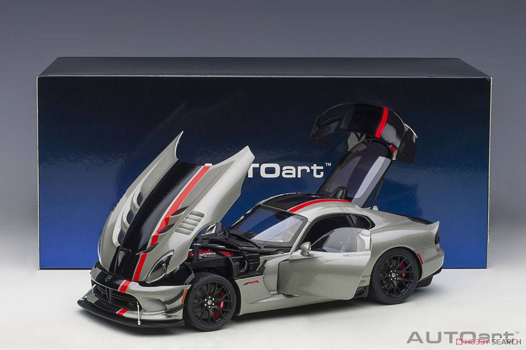 Metallic Silver Black Stripe Diecast Car P2645