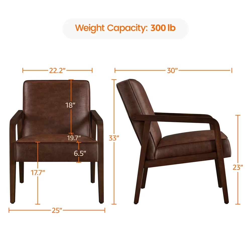 Dark Brown Upholstered Accent Chair Z319