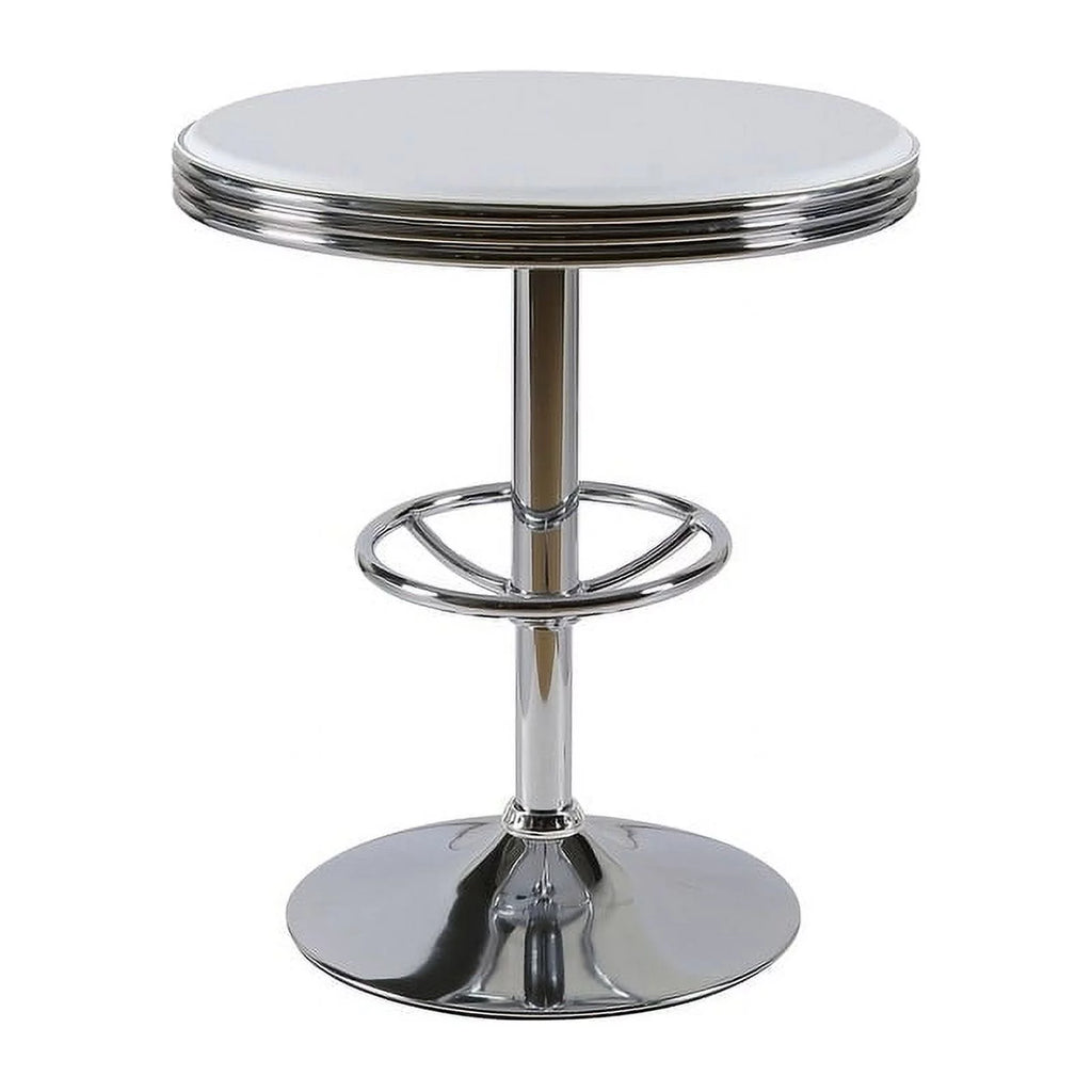 25" Metal Swivel Bar Table in Black/Chrome J562409