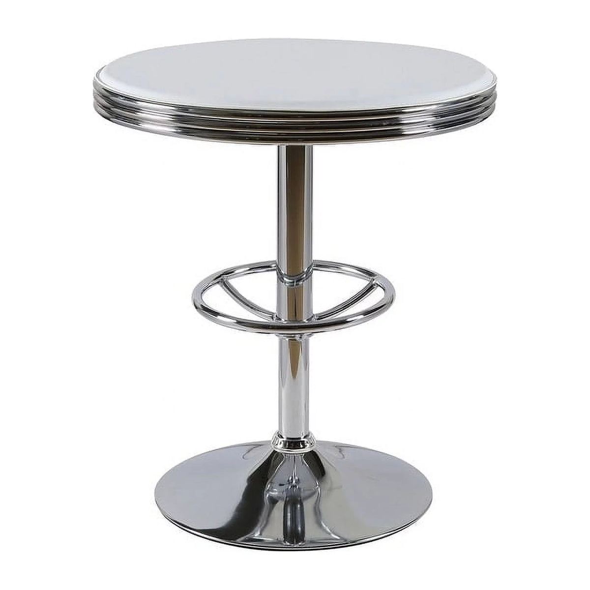 25" Metal Swivel Bar Table in Black/Chrome J562409