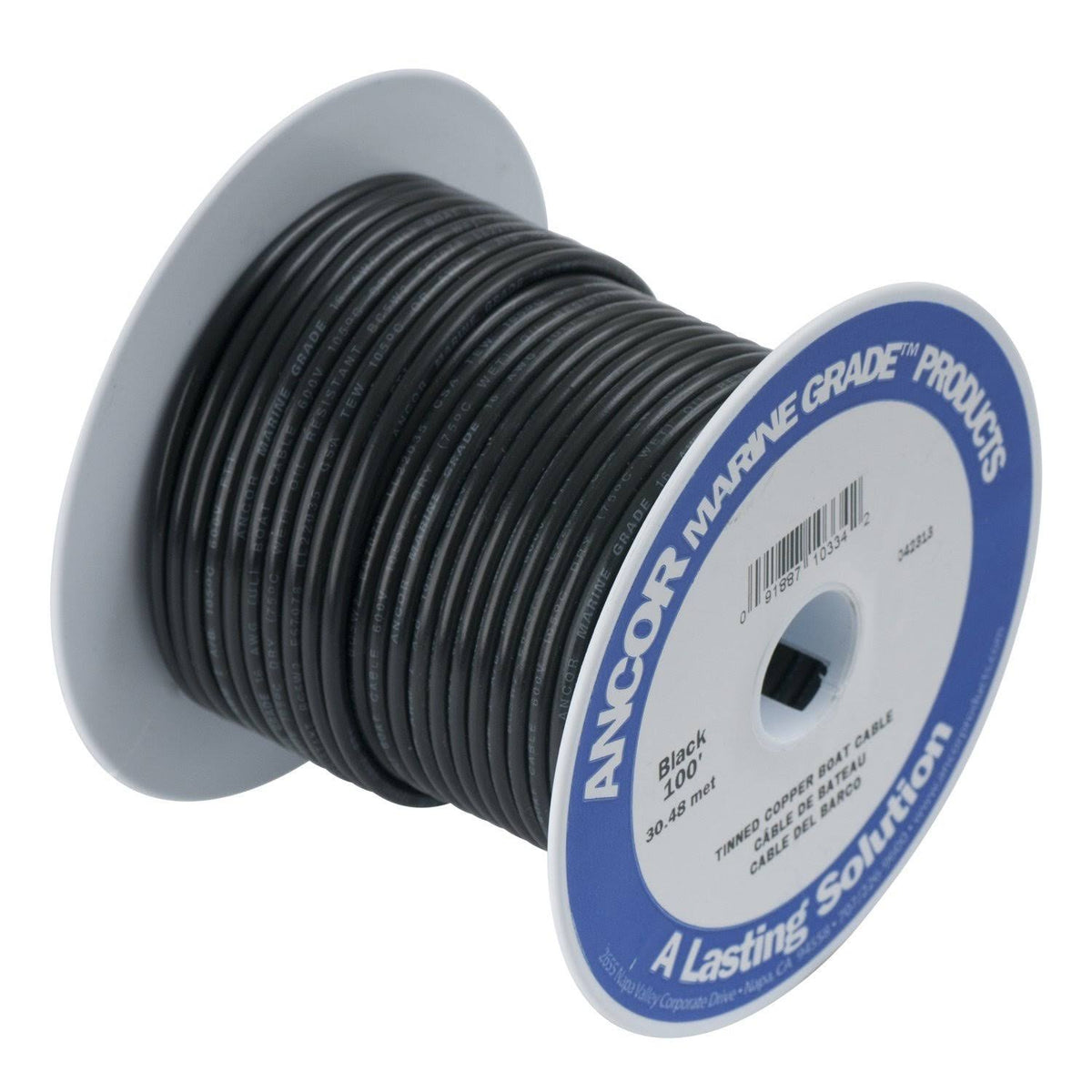 Black 18 AWG Tinned Copper Wire U8966