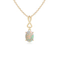 14K Yellow Gold Opal Pendant Necklace N6046
