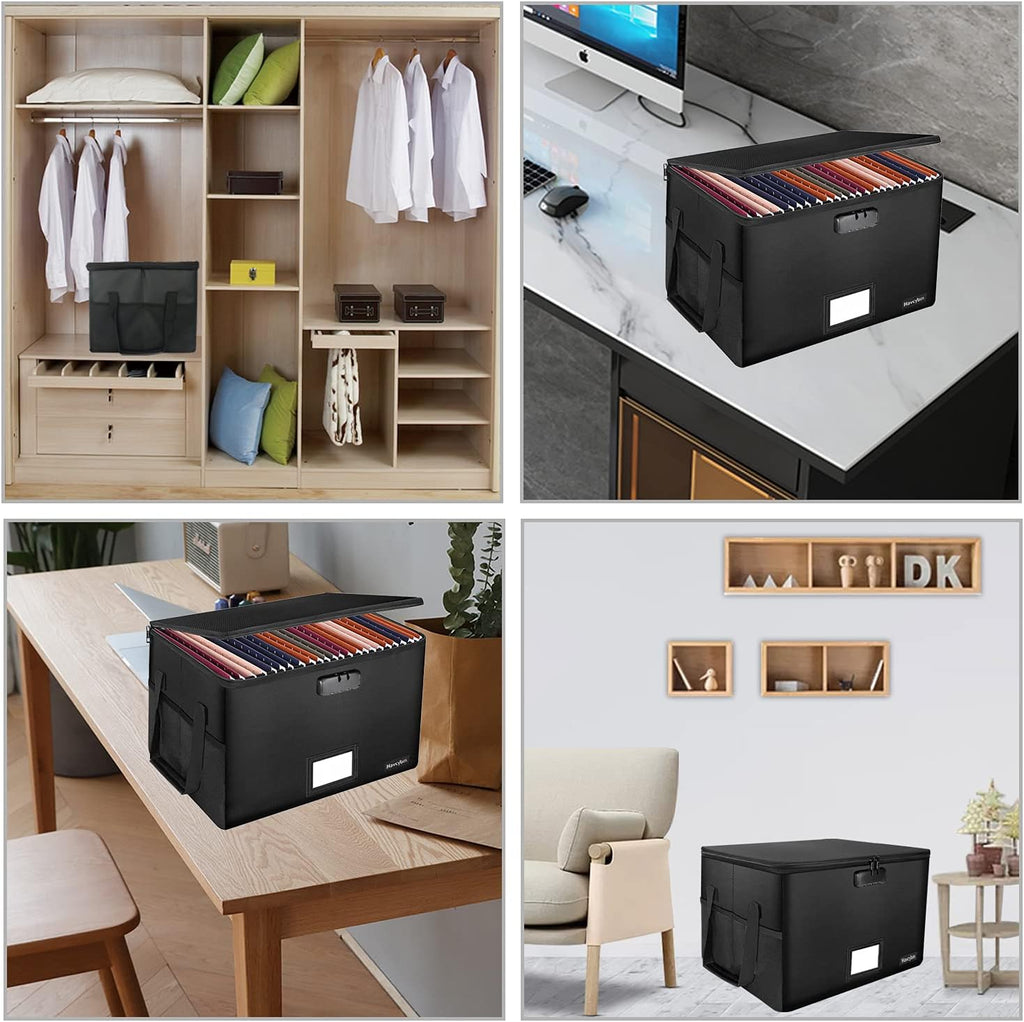 Fireproof File Storage Organizer Box with Lock, Pack of 2 J4742