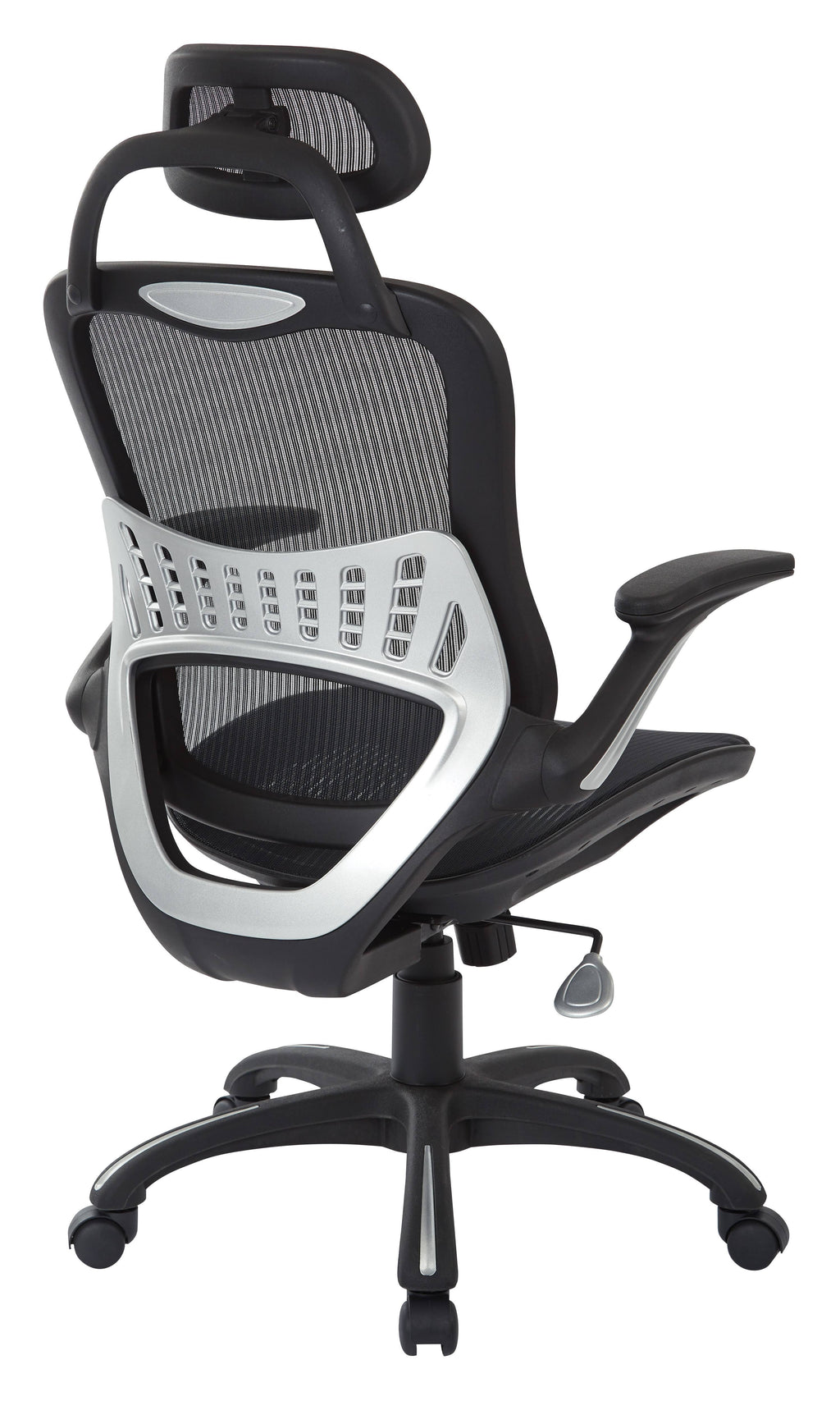 Black Vertical Chair with Nylon Arms and Headrest I987