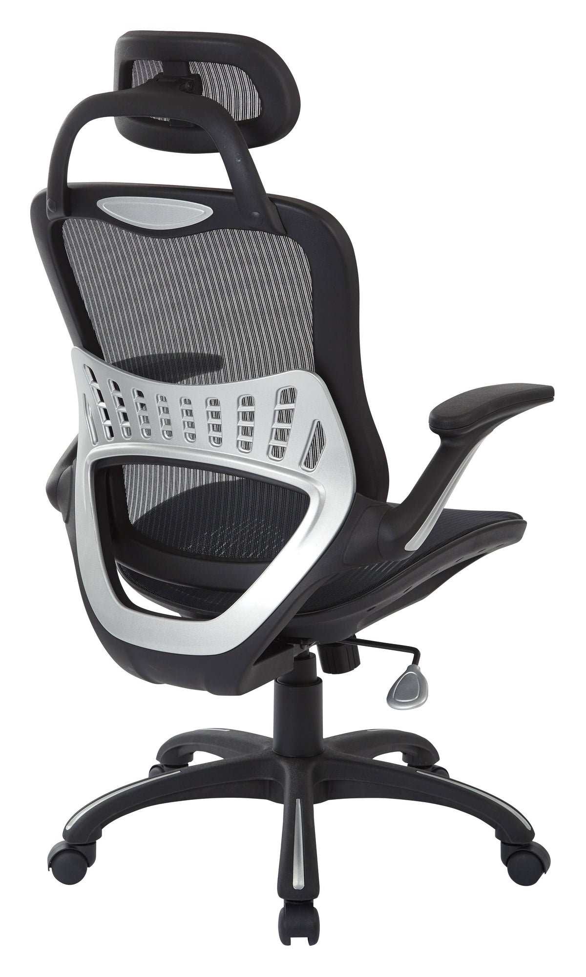 Black Vertical Chair with Nylon Arms and Headrest I987