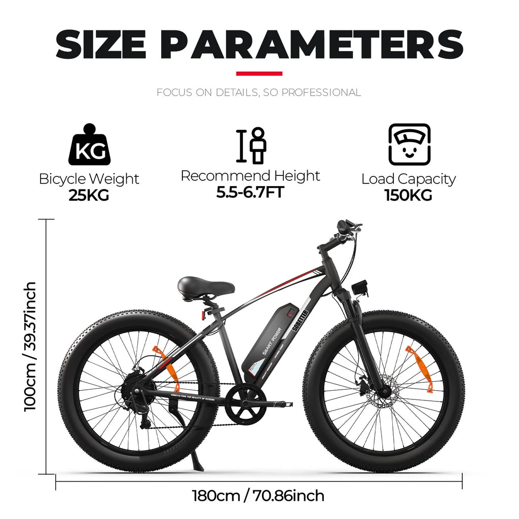 500W 26 x 4.0 Fat Tire Electric Bike O8795
