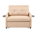 Beige 3 in 1 Pull Out Sofa Sleeper with 2 Wing Table and USB Charge E530867