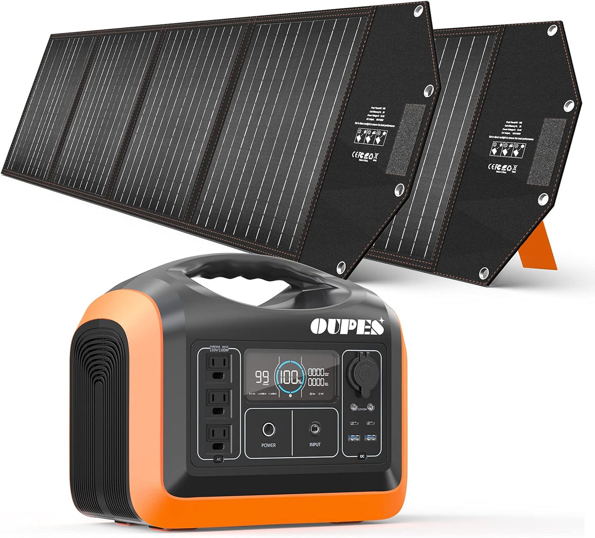 Portable Power Station 600W Solar Generator with 100W Panel 186000mAh Battery Backup Z85022
