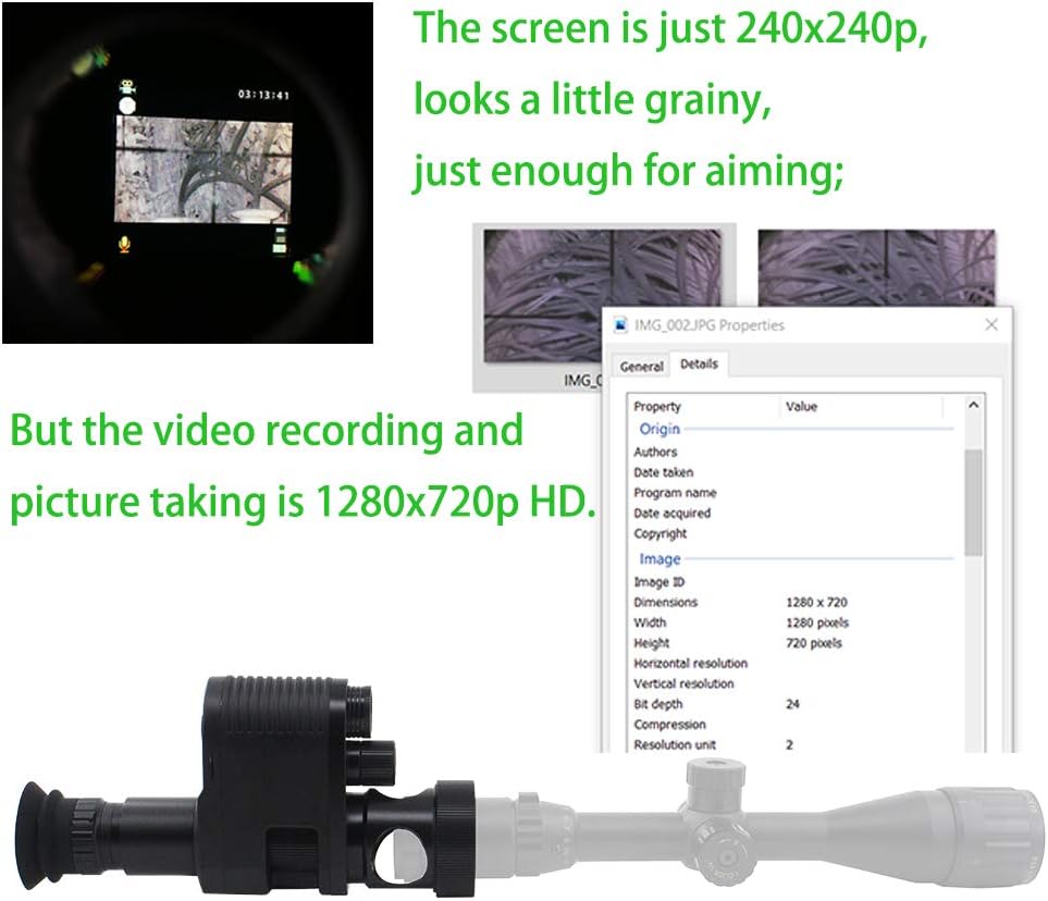 720p HD Night Vision Scope Camcorder Monocular with Built-in 850nm Infrared Flashlight E77188