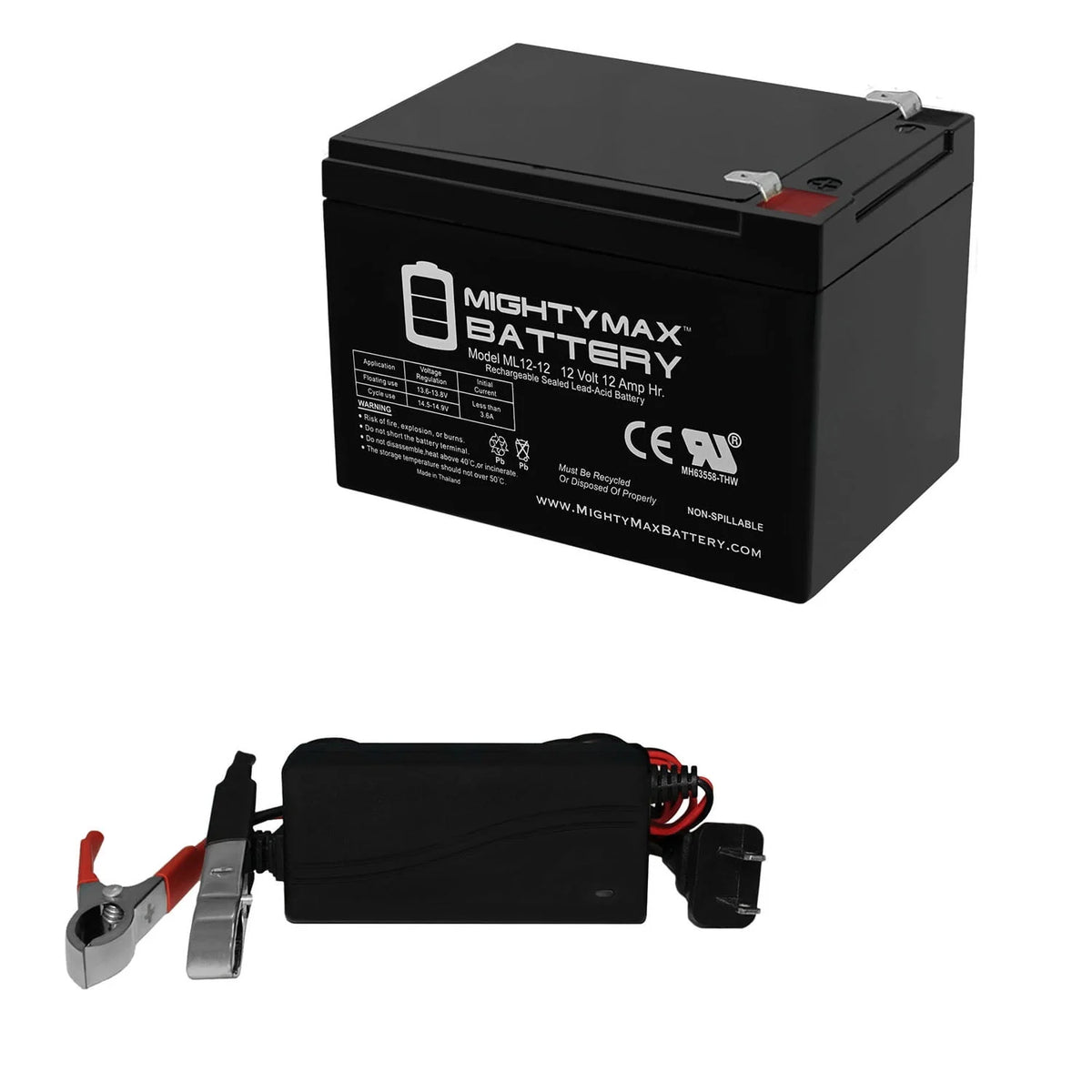 12V 12AH Battery with 12V 1A Charger H576914