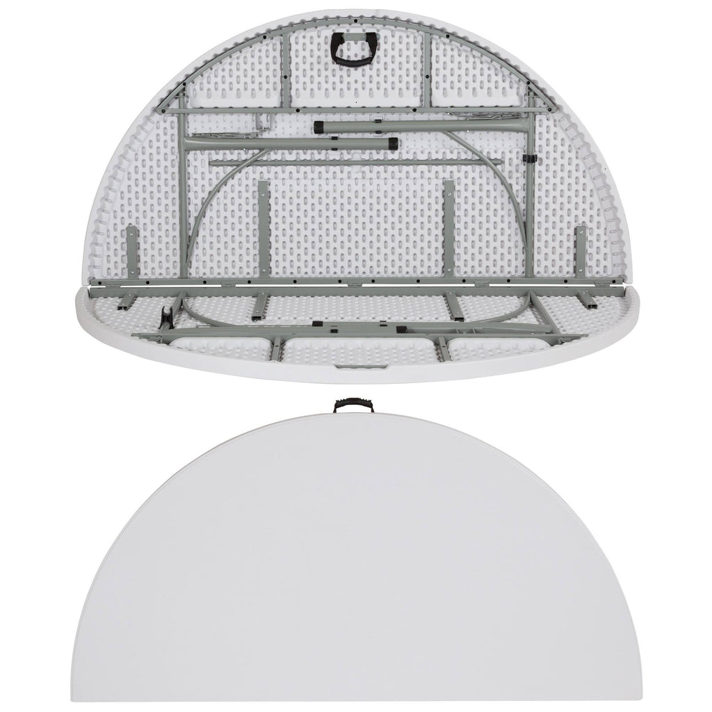 6-Foot Round Bi-Fold Granite White Plastic Folding Table X816406