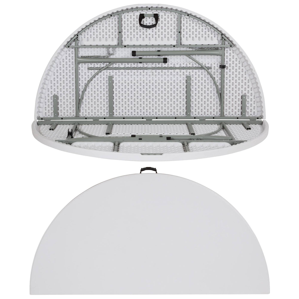 6-Foot Round Bi-Fold Granite White Plastic Folding Table X816406