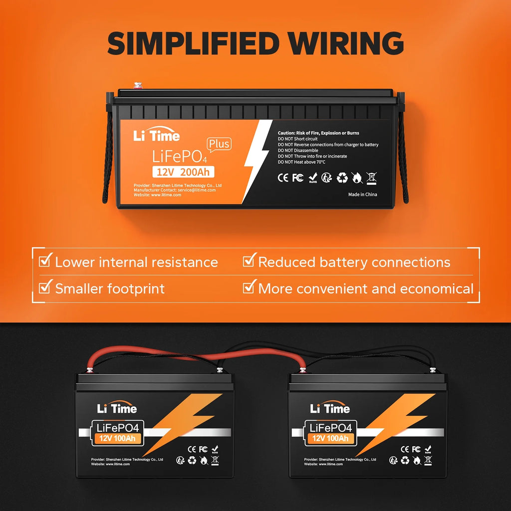 12V 200Ah Lithium LiFePO4 Battery D7652