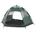 Large 4 Person Double Layer Camping Tent with Carry Bag, Green O715