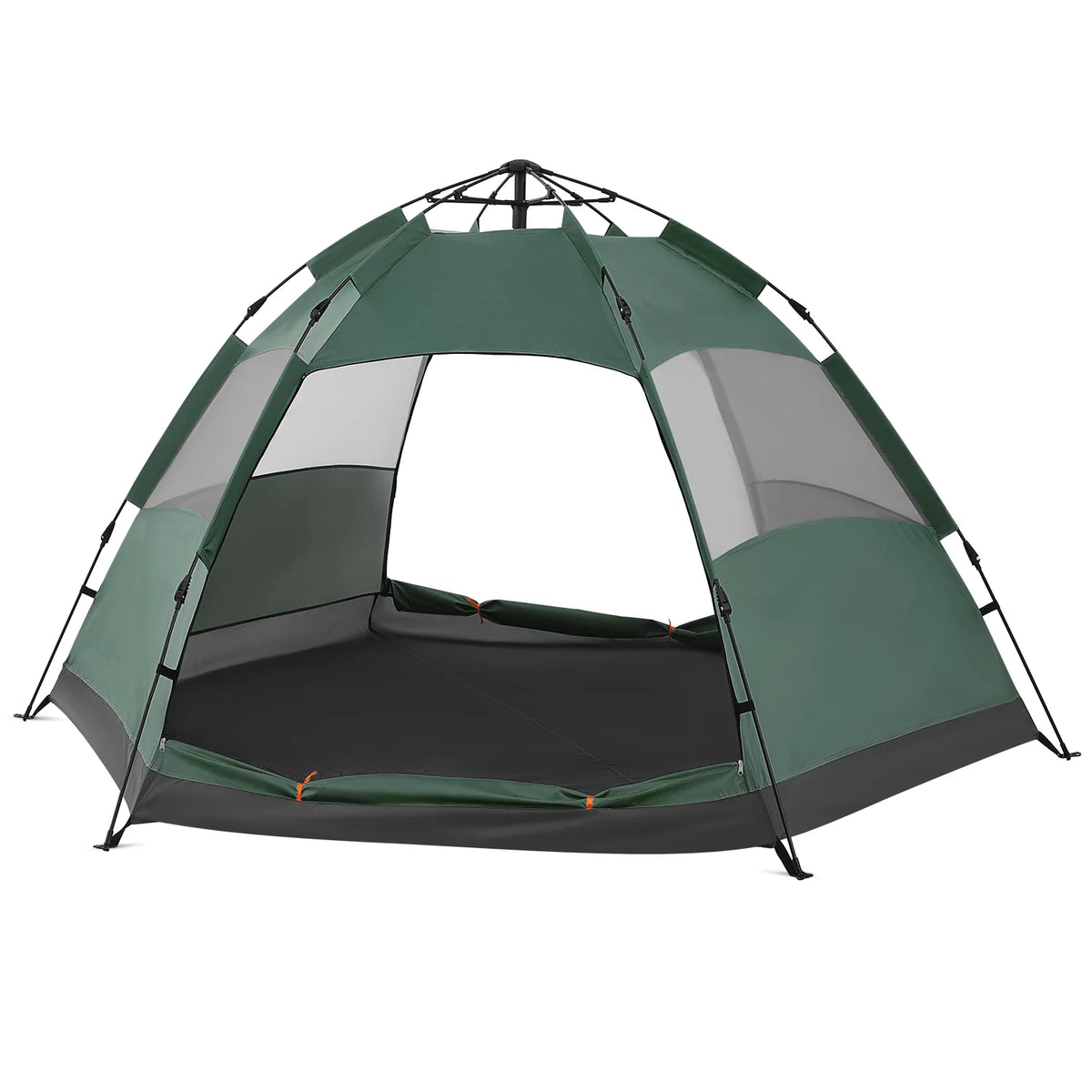 Large 4 Person Double Layer Camping Tent with Carry Bag, Green O715