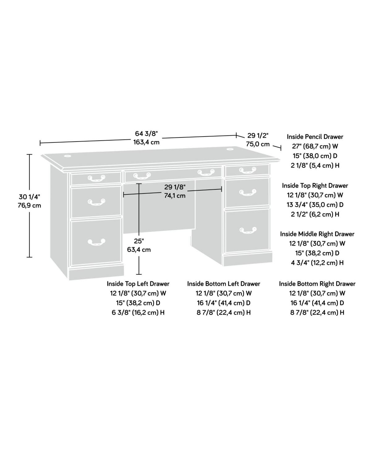 Milled Cherry Executive Desk M7603