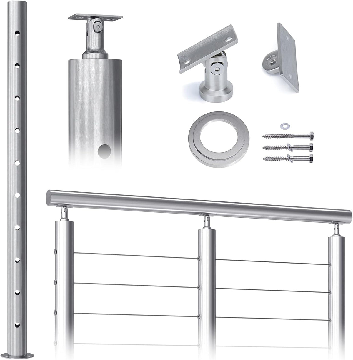 36”x2.36” Stainless Steel Brushed Finishing Pre-drilled Posts D72313