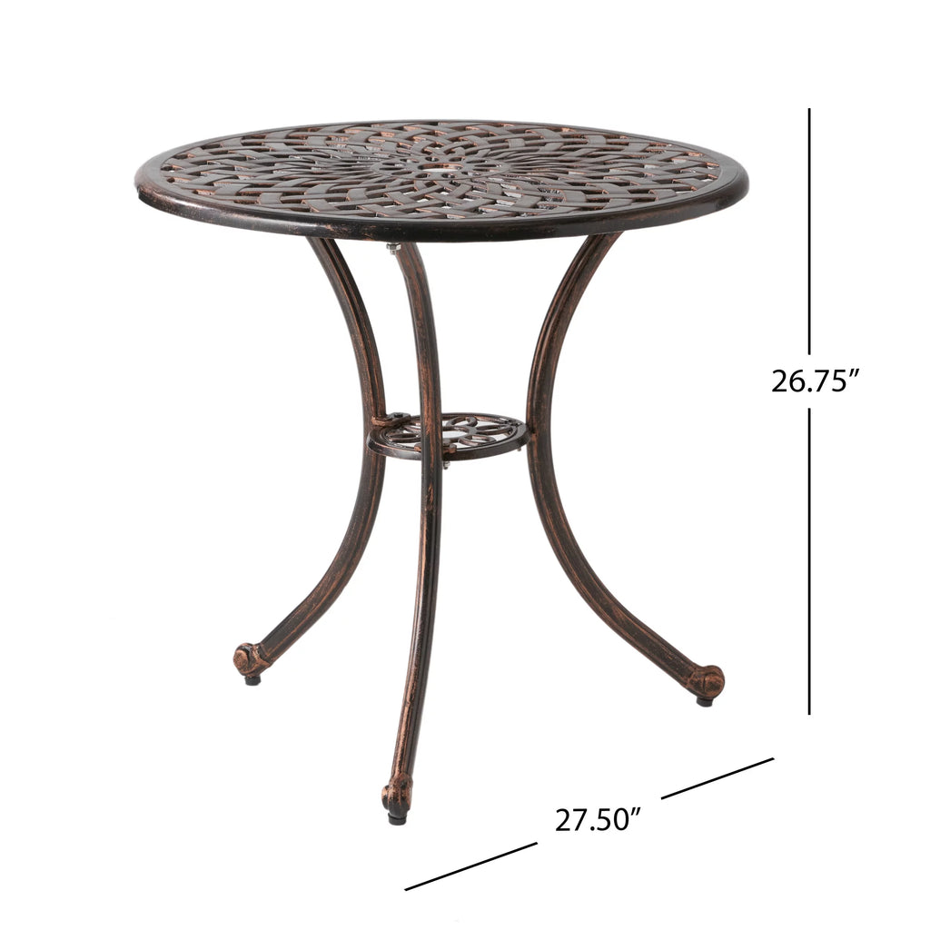 Modern Outdoor Cast Aluminum 3 Piece Bistro Set U41894
