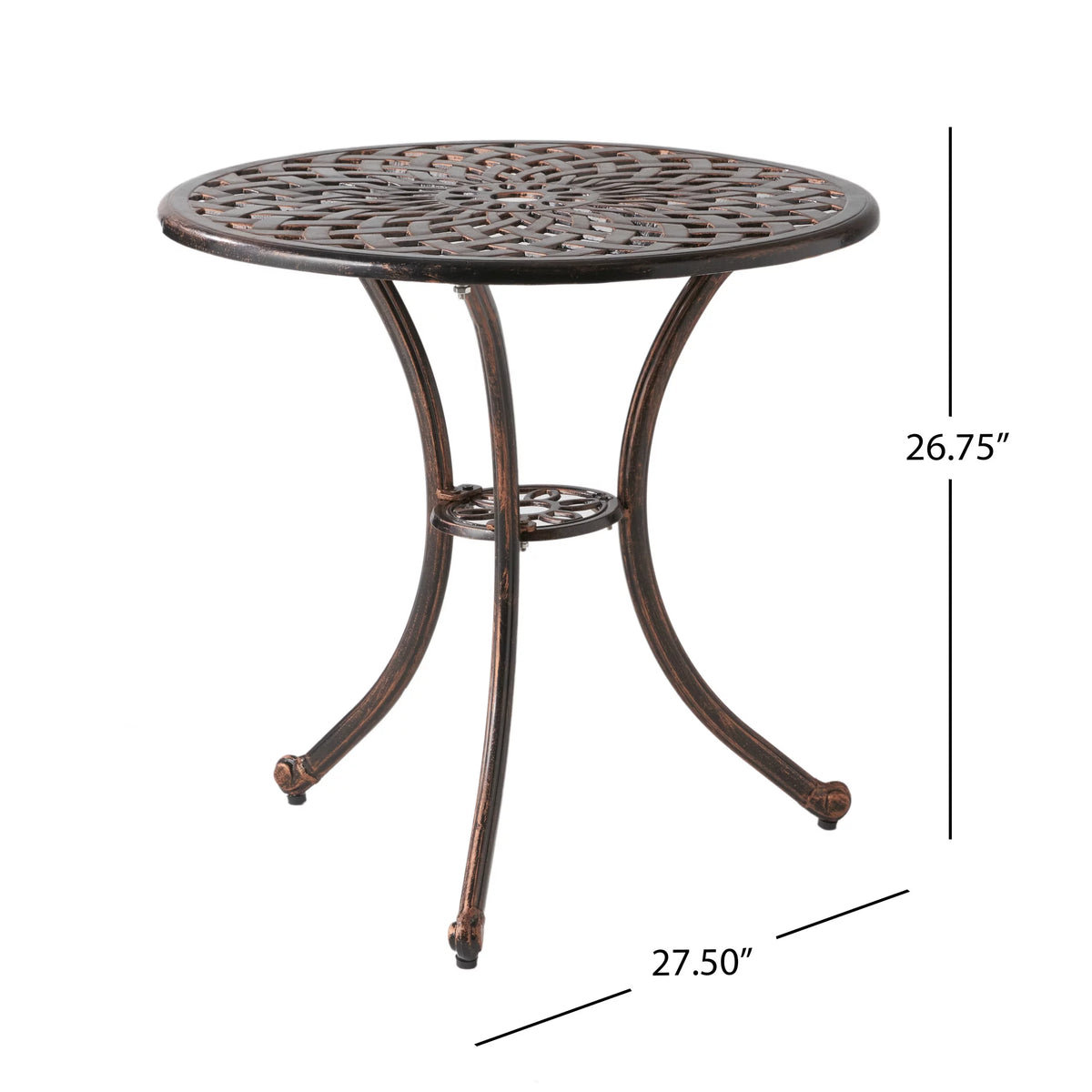 Modern Outdoor Cast Aluminum 3 Piece Bistro Set U41894
