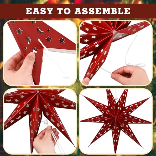 3D Paper Lantern 24 inch Hollow Star C48312