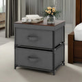 Grey Rustic Brown 2 Drawer Nightstand H773