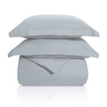 300 Thread Count Cotton Solid Duvet Cover Set Light Grey King/California King A997