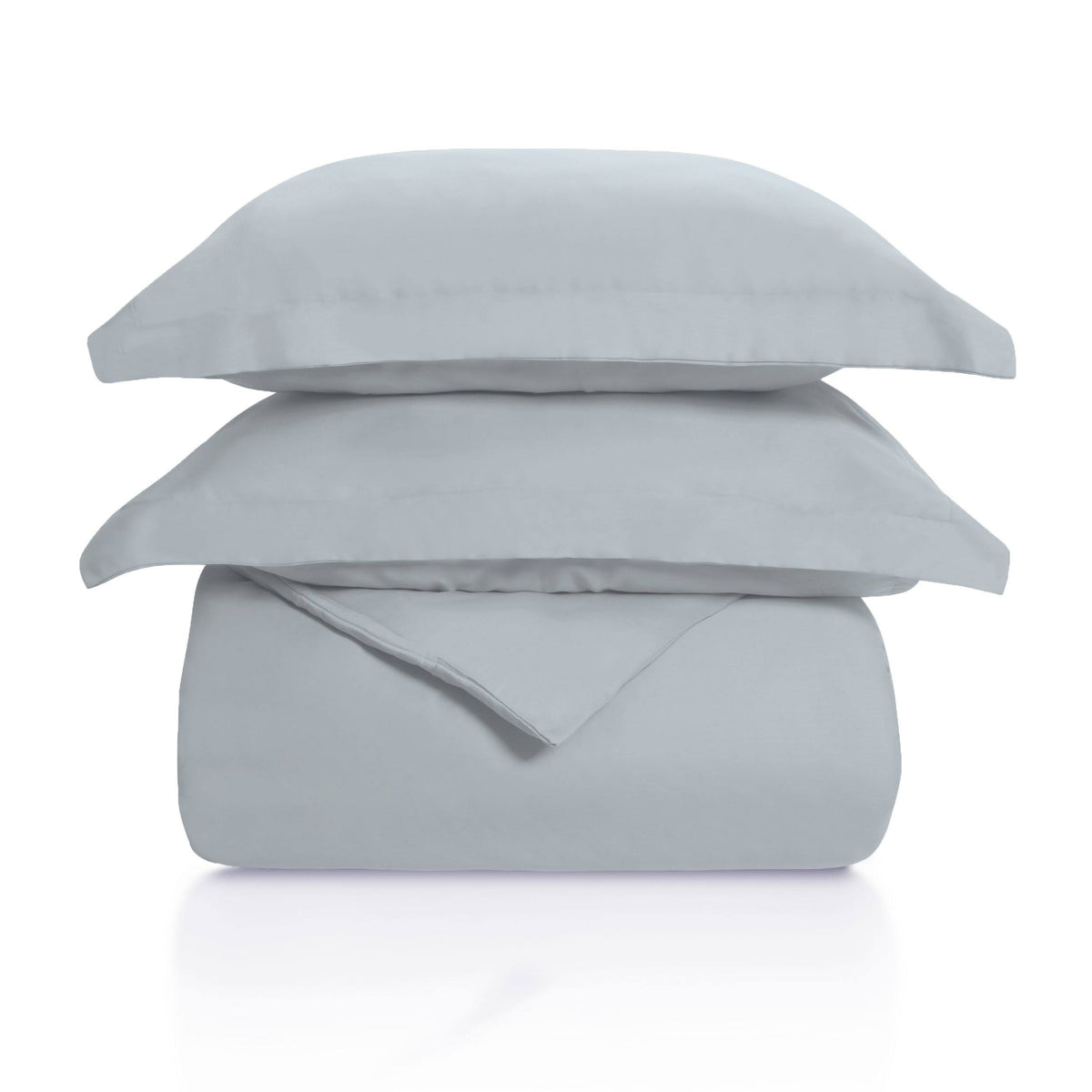 300 Thread Count Cotton Solid Duvet Cover Set Light Grey King/California King A997