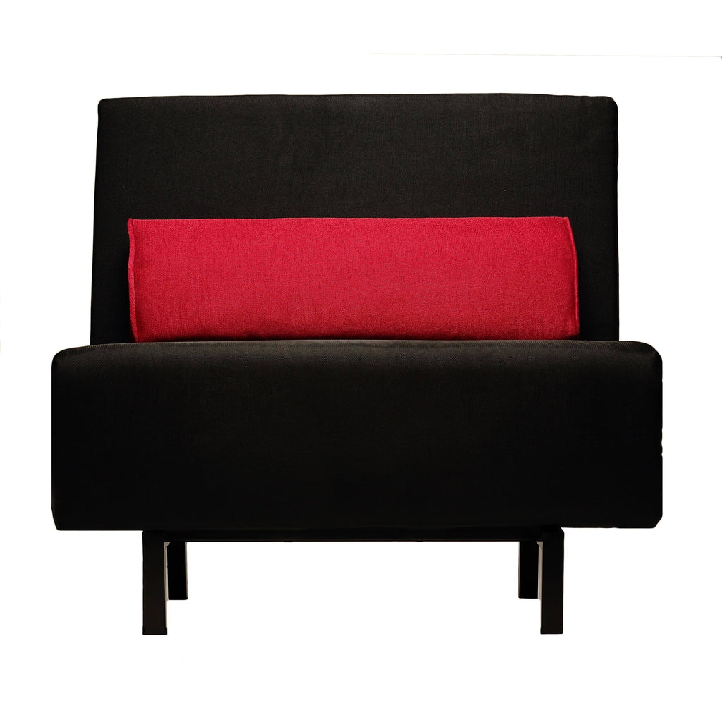 Black Convertible Accent Chair Bed F68837