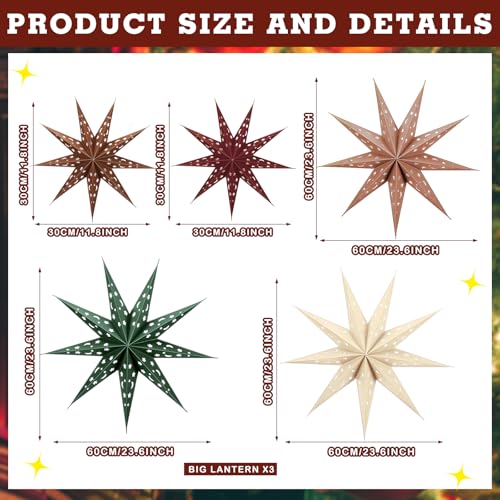 3D Paper Lantern 24 inch Hollow Star C48312