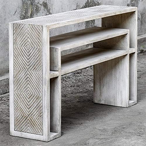 Bone White Carved Console Table N95397